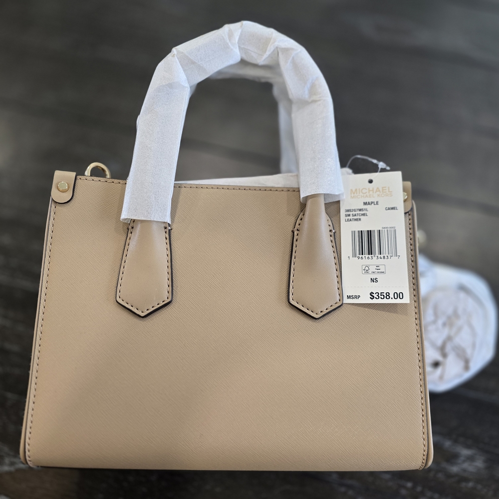 Michael Kors Maple Satchel In Camel